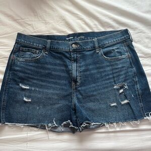 Old Navy Women's Distressed Dark Blue Jean Shorts